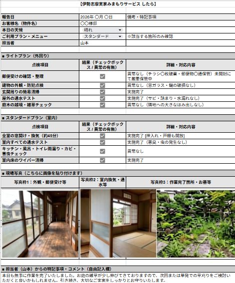 PDF報告書のサンプルイメージ